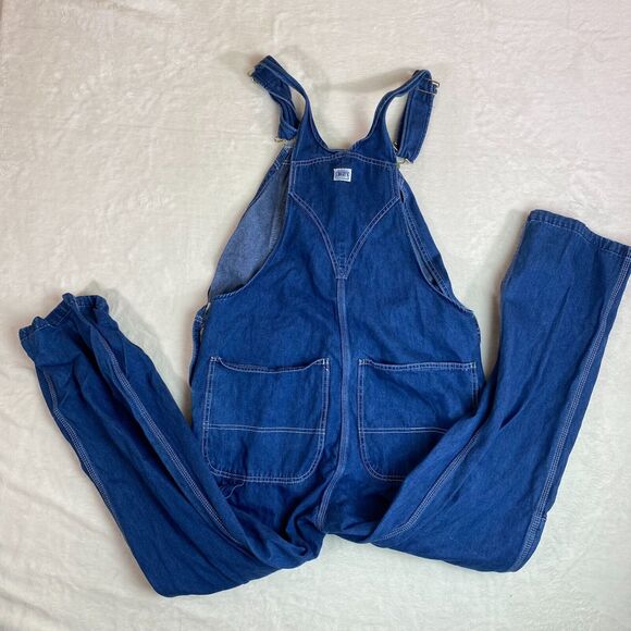 Liberty Overalls Bib 36x30 Blue Denim Carpenter Farm Worker Bibbed Jeans - Picture 4 of 4